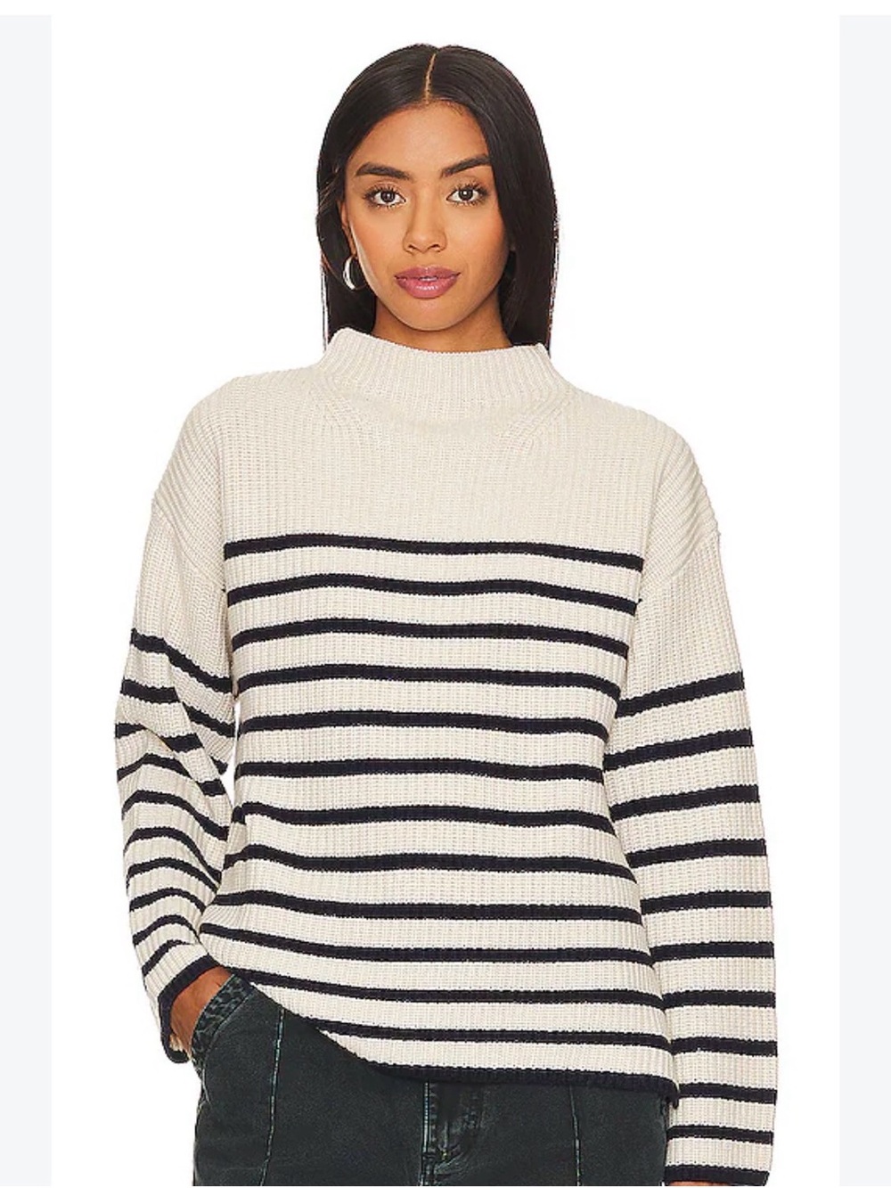 Rails Claudia Striped Mock Neck Sweater